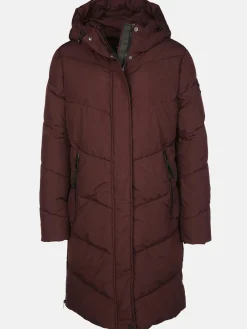 Damen Steppmantel mit angesetzter Kapuze
