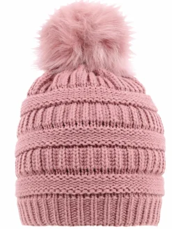 Damen Strickmütze mit Bommel