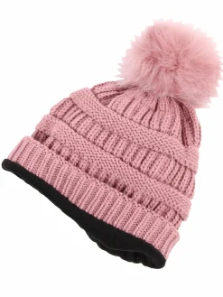 Damen Strickmütze mit Bommel