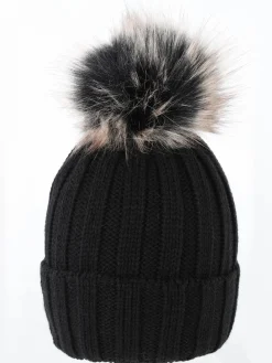 Damen Strickmütze mit Bommel