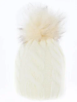 Damen Strickmütze mit Bommel