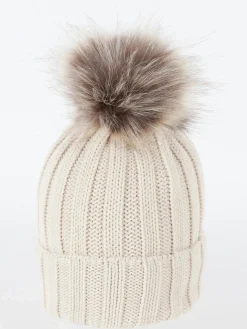 Damen Strickmütze mit Bommel