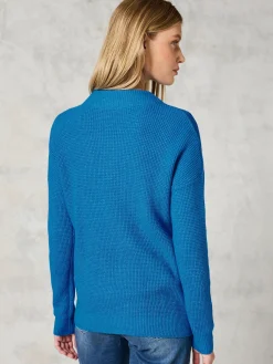 Damen Strickpullover in Waffelstruktur