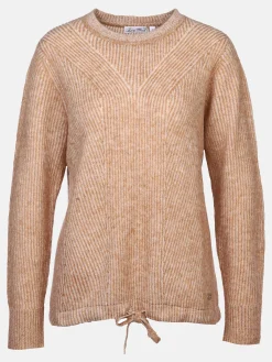 Damen Strickpullover mit Tunnelzug und Kordel