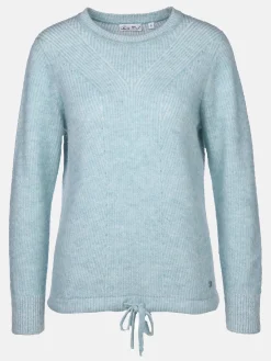 Damen Strickpullover mit Tunnelzug und Kordel