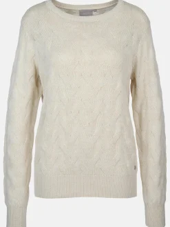 Damen Strickpullover mit Zopfmuster