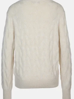 Damen Strickpullover mit Zopfmuster