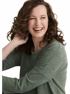 Damen Strickshirt in melierter Optik