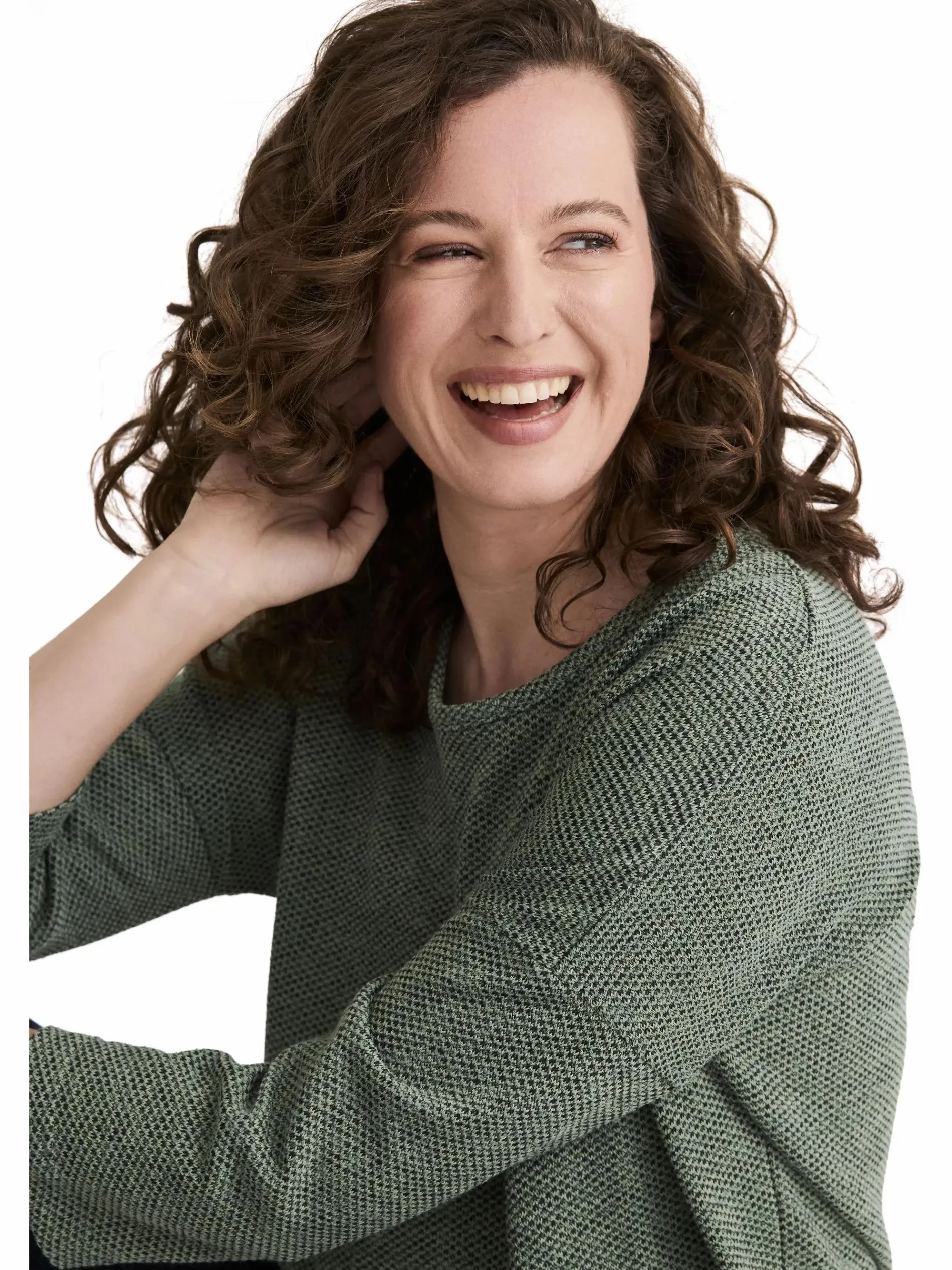 Damen Strickshirt in melierter Optik