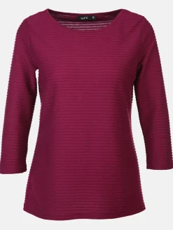 Damen Strukturshirt mit 3/4 Ärmel