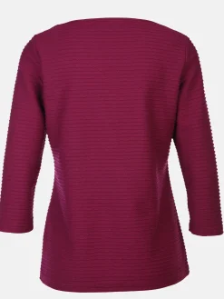 Damen Strukturshirt mit 3/4 Ärmel