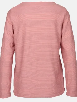 Damen Struktur-Shirt mit Streifenoptik