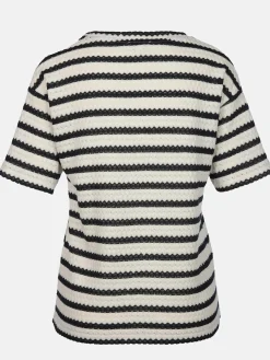 Damen Struktur-Shirt mit Streifen