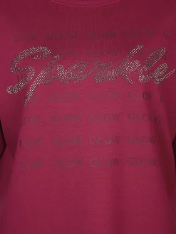 Damen Sweatshirt mit Glitzerschrift