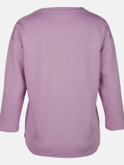 Damen Sweatshirt mit Glitzersteinchen und Glitzerprint