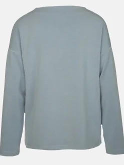 Damen Sweatshirt mit Glitzerprint und Strassbesatz