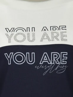 Damen Sweatshirt mit Print und Glitzernieten