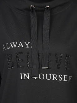 Damen Sweatshirt mit Strassbesatz