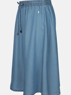 Damen Tencel Rock in Jeansoptik