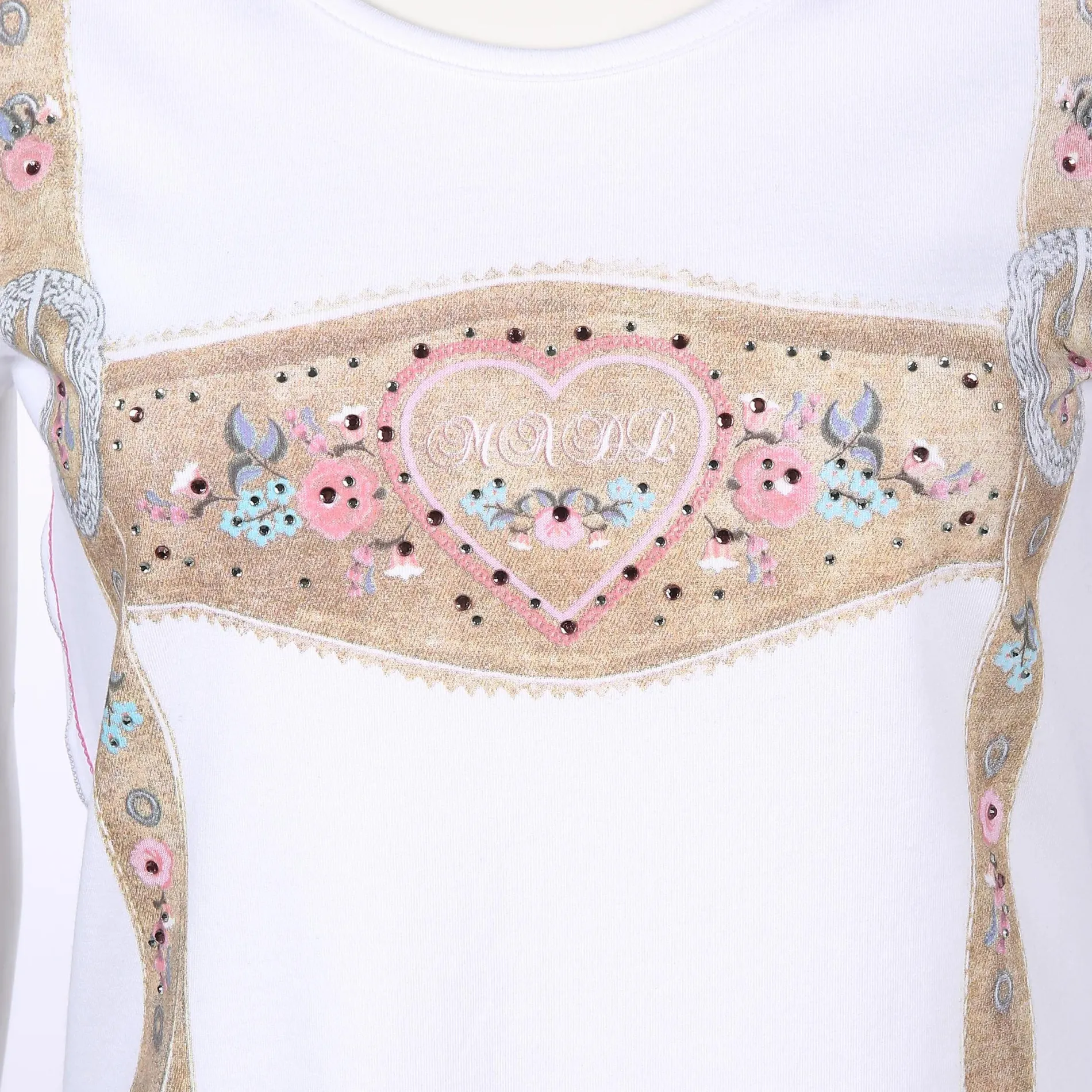 Damen Trachtenshirt mit Schmucksteinen