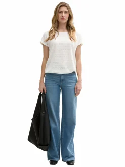 Damen T-Shirt mit Lochmuster