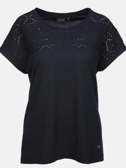 Damen T-Shirt mit Lochstickerei