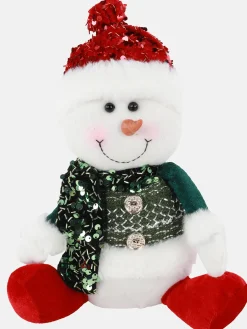 Deko Schneemann sitzend 16x21x24cm