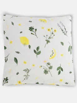 Dekokissen mit kleinem Zitronenprint, 45x45cm, mit Füllung