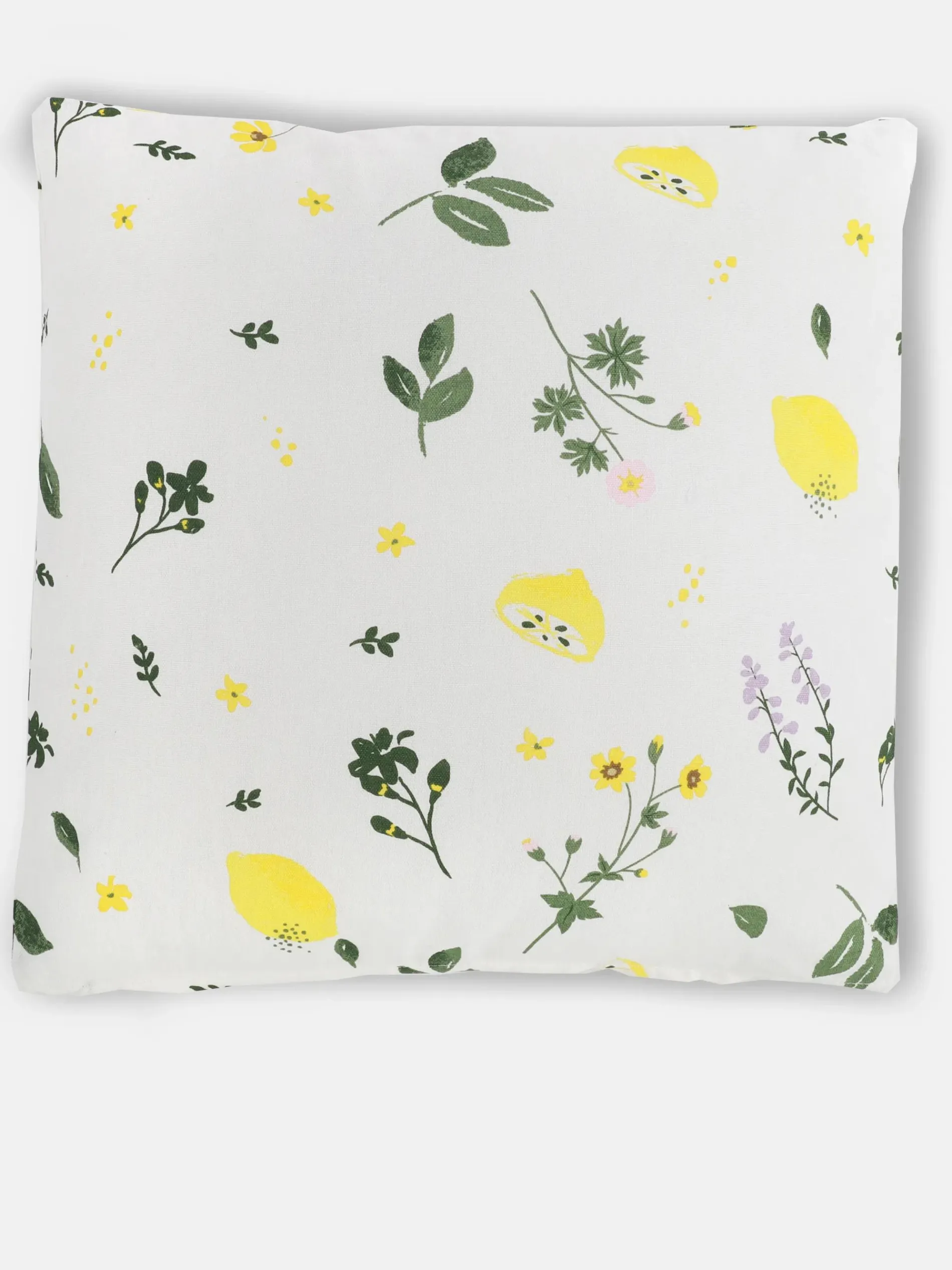Dekokissen mit kleinem Zitronenprint, 45x45cm, mit Füllung