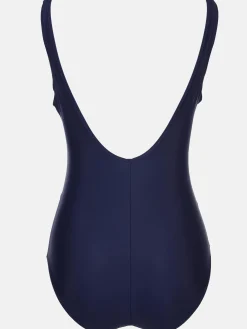 Große Größen Badeanzug mit farbigen Paspelstreifen