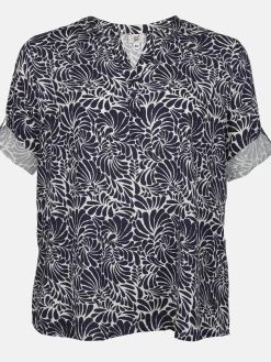 Große Größen Bluse mit Alloverprint