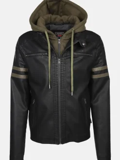 Herren Bikerjacke 2in1 mit Kapuze