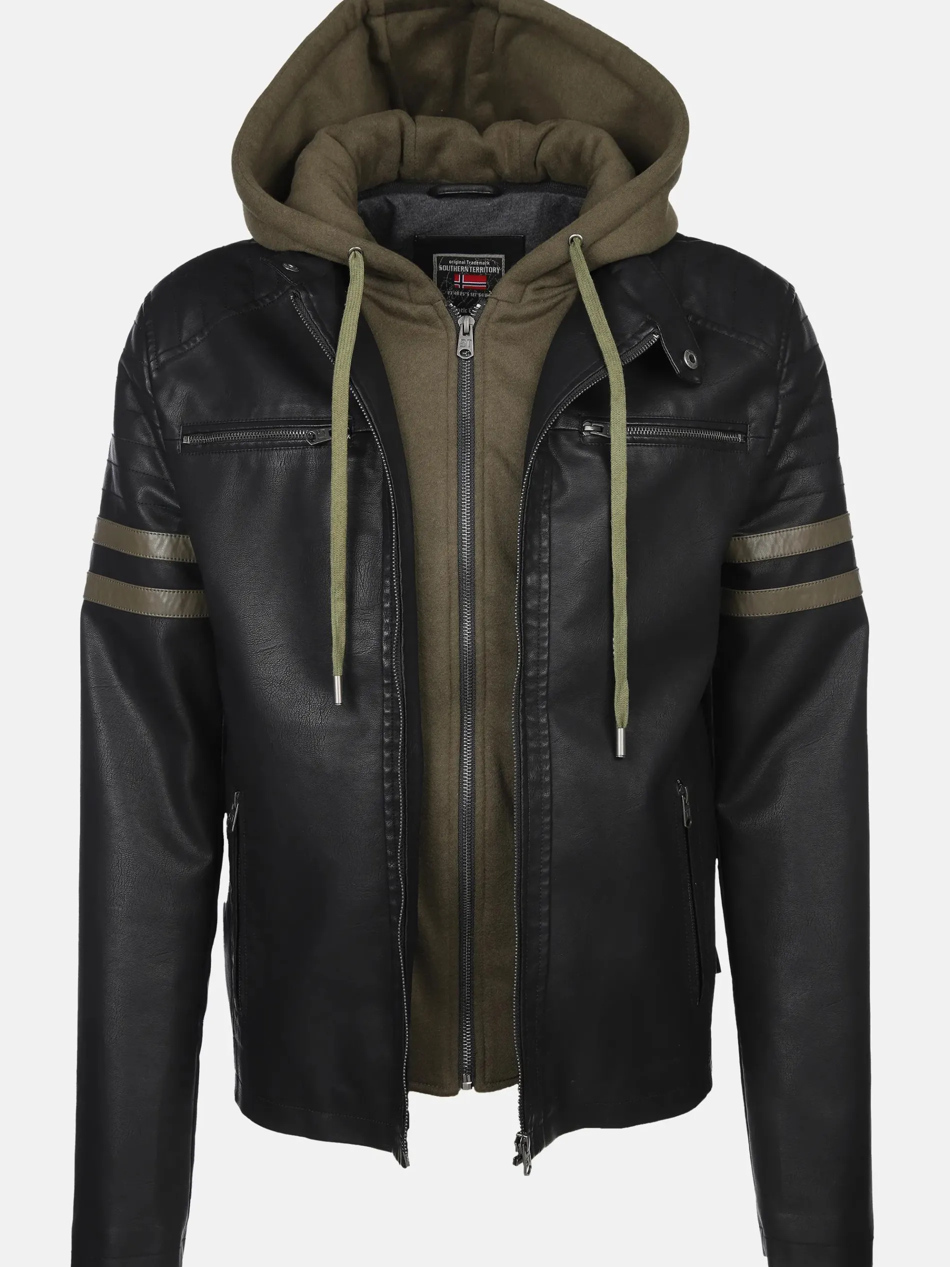 Herren Bikerjacke 2in1 mit Kapuze