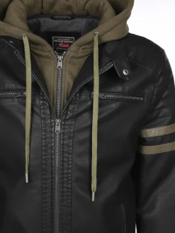Herren Bikerjacke 2in1 mit Kapuze