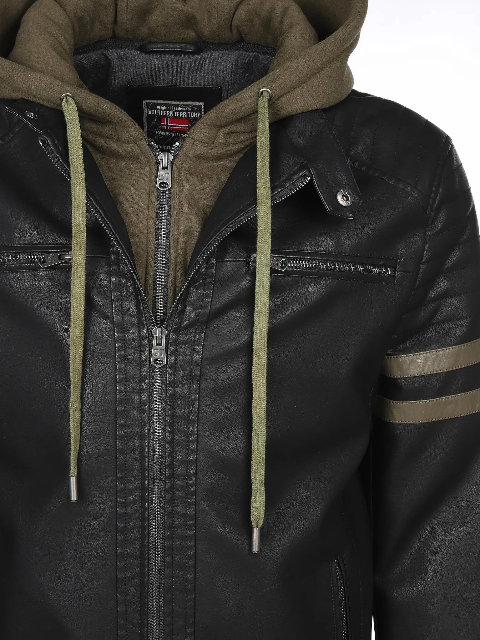 Herren Bikerjacke 2in1 mit Kapuze