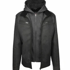 Herren Bikerjacke 2in1 mit Kapuze