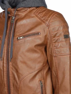 Herren Bikerjacke mit abnehmbarer Kapuze