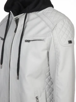 Herren Bikerjacke mit abnehmbarer Kapuze