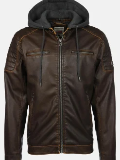 Herren Bikerjacke mit abnehmbarer Kapuze