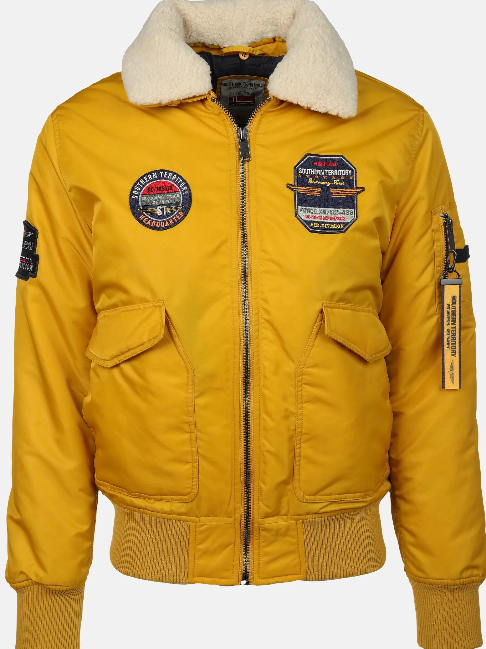 Herren Fliegerblouson mit abnehmbaren Sherpa-Kragen