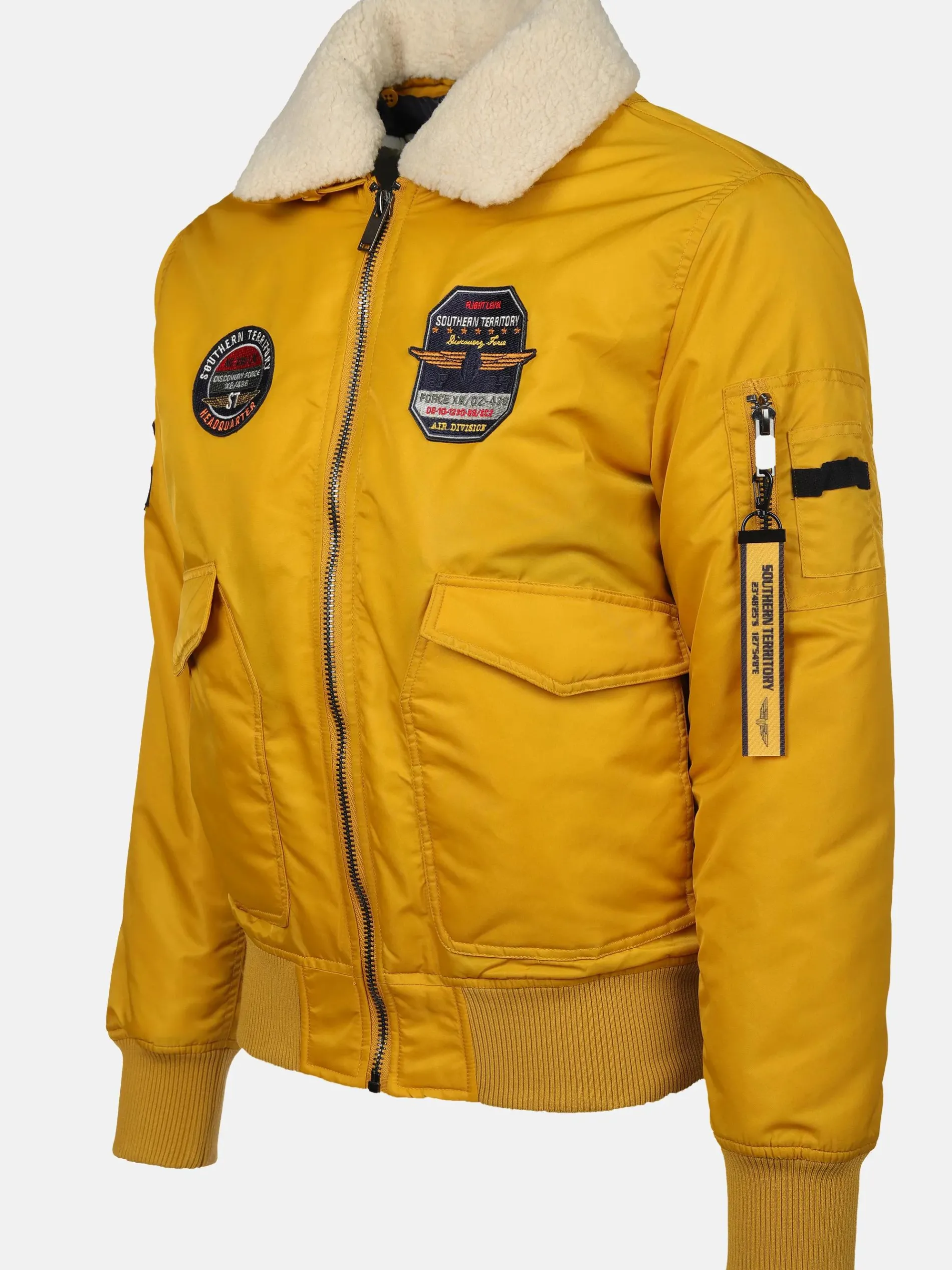 Herren Fliegerblouson mit abnehmbaren Sherpa-Kragen