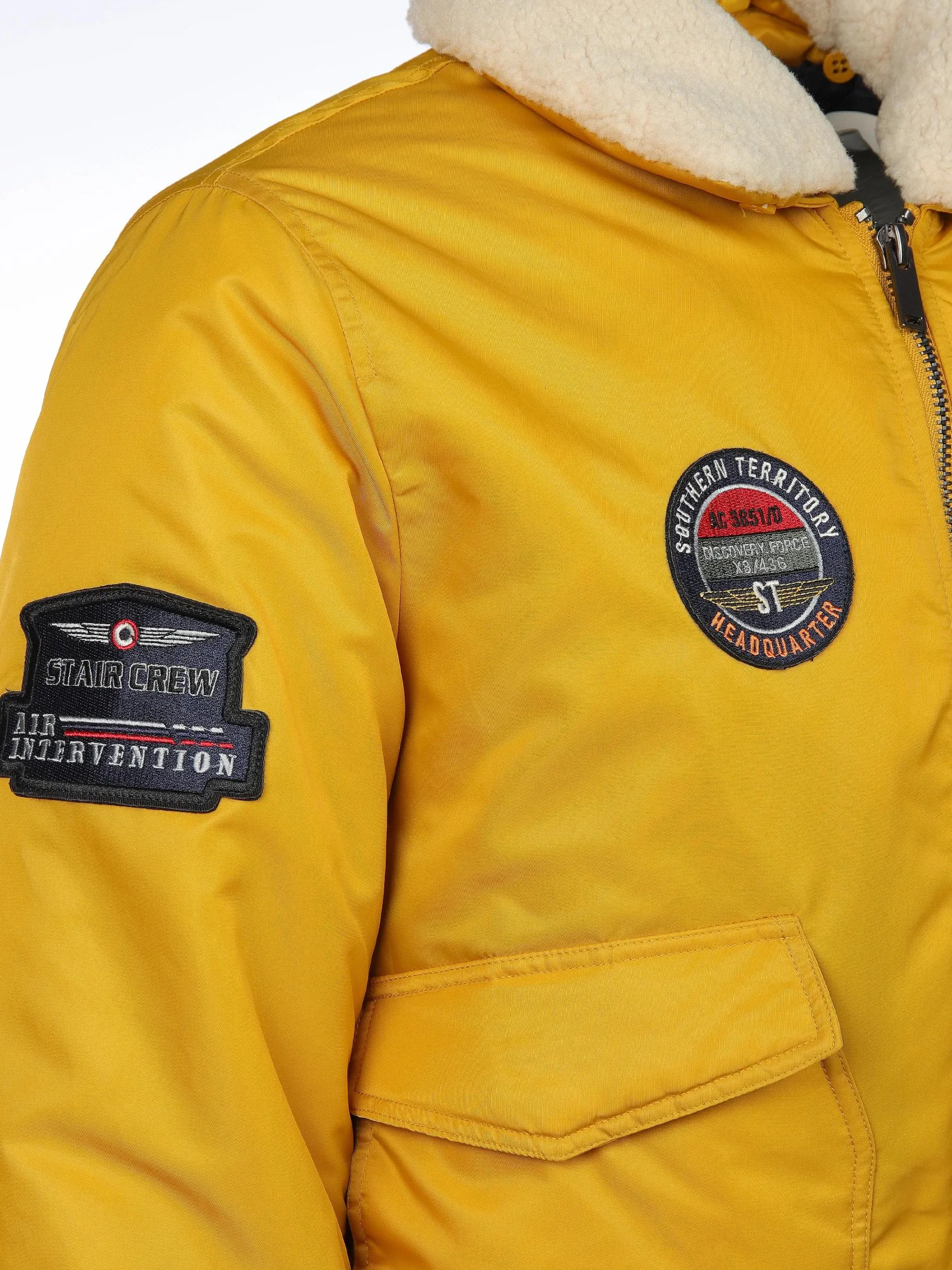 Herren Fliegerblouson mit abnehmbaren Sherpa-Kragen