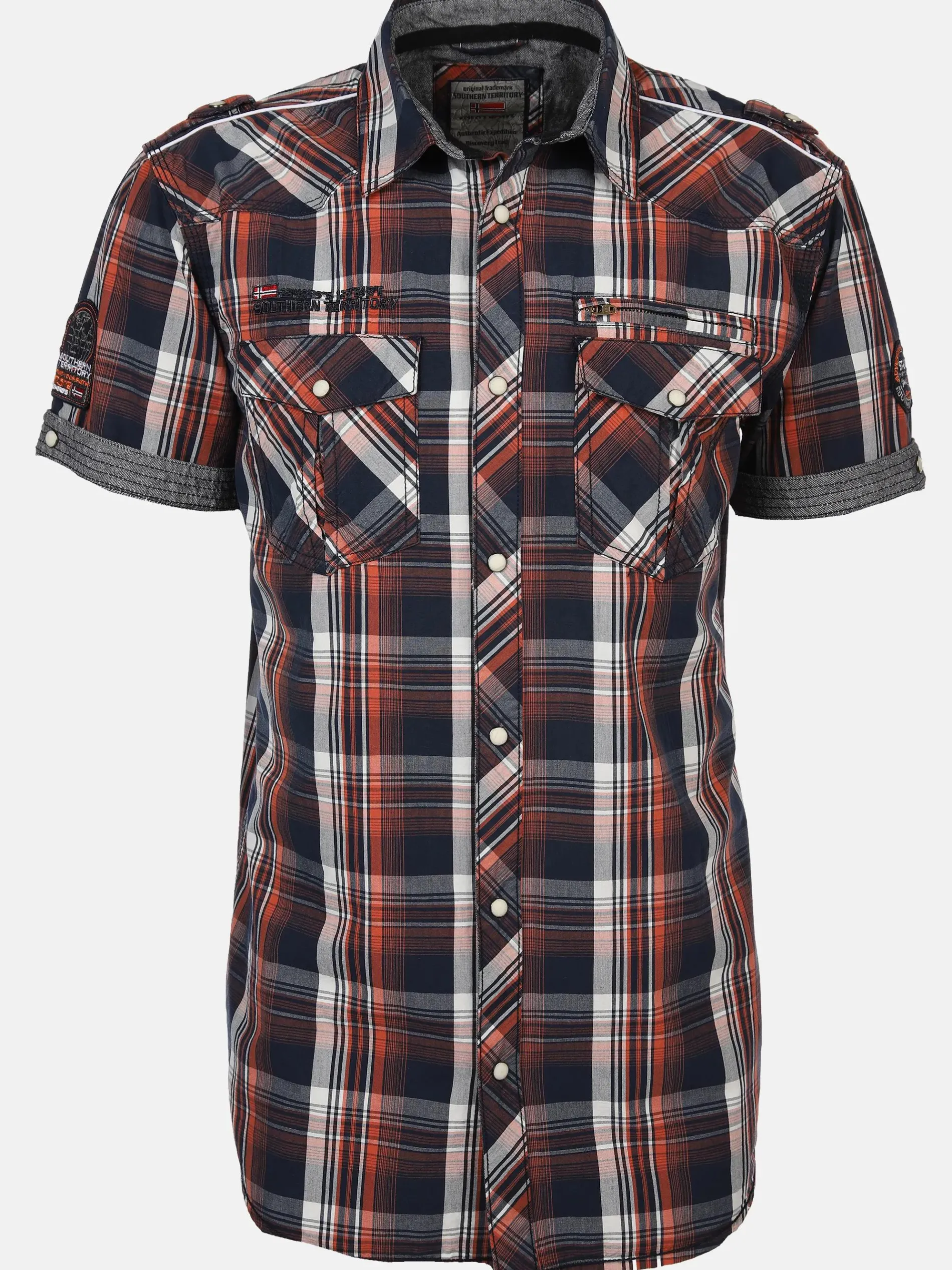 Herren Freizeithemd kariert mit kurzem Arm