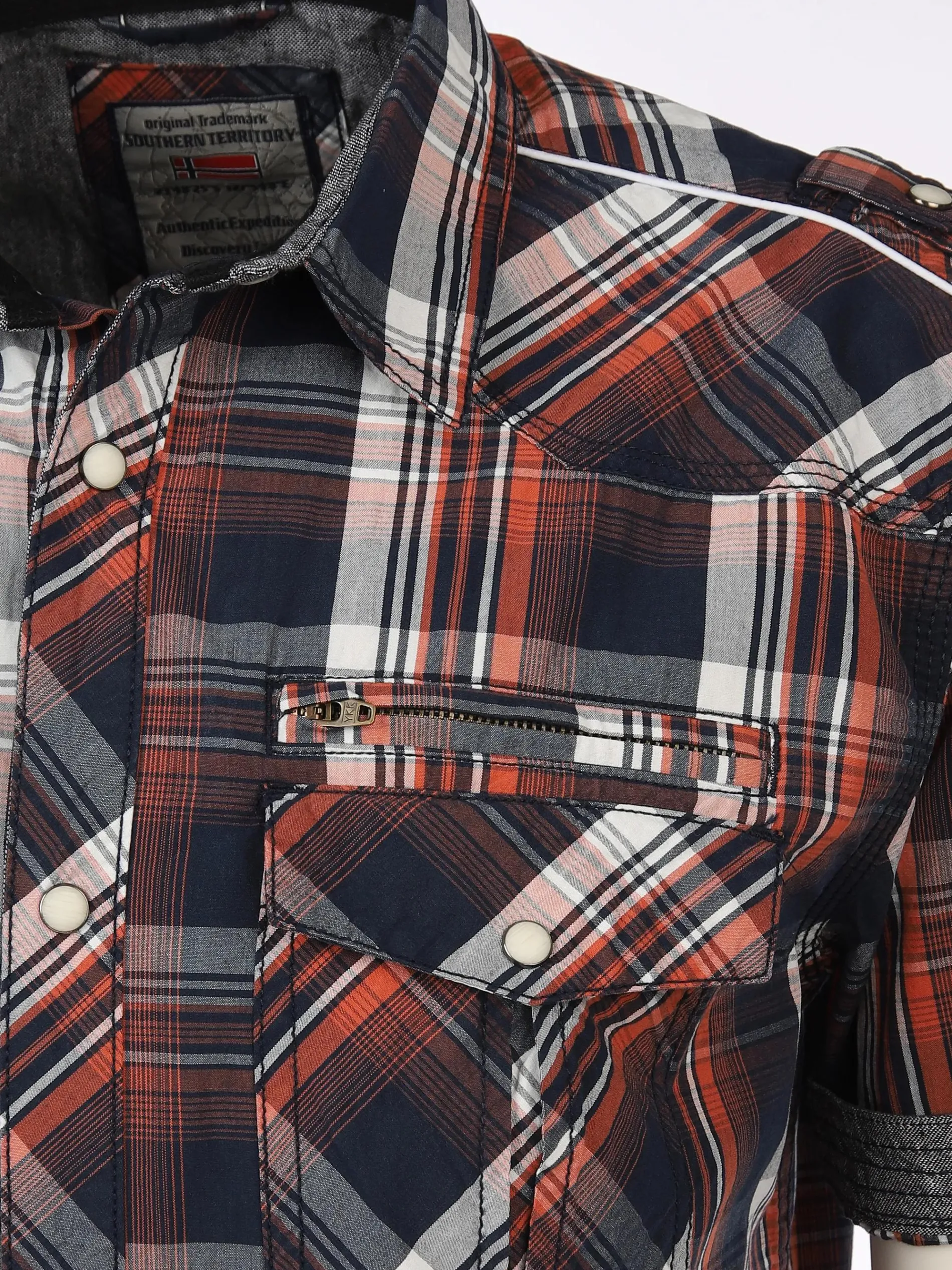 Herren Freizeithemd kariert mit kurzem Arm