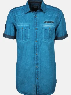 Herren Freizeithemd mit Brusttaschen in Oilwash-Optik