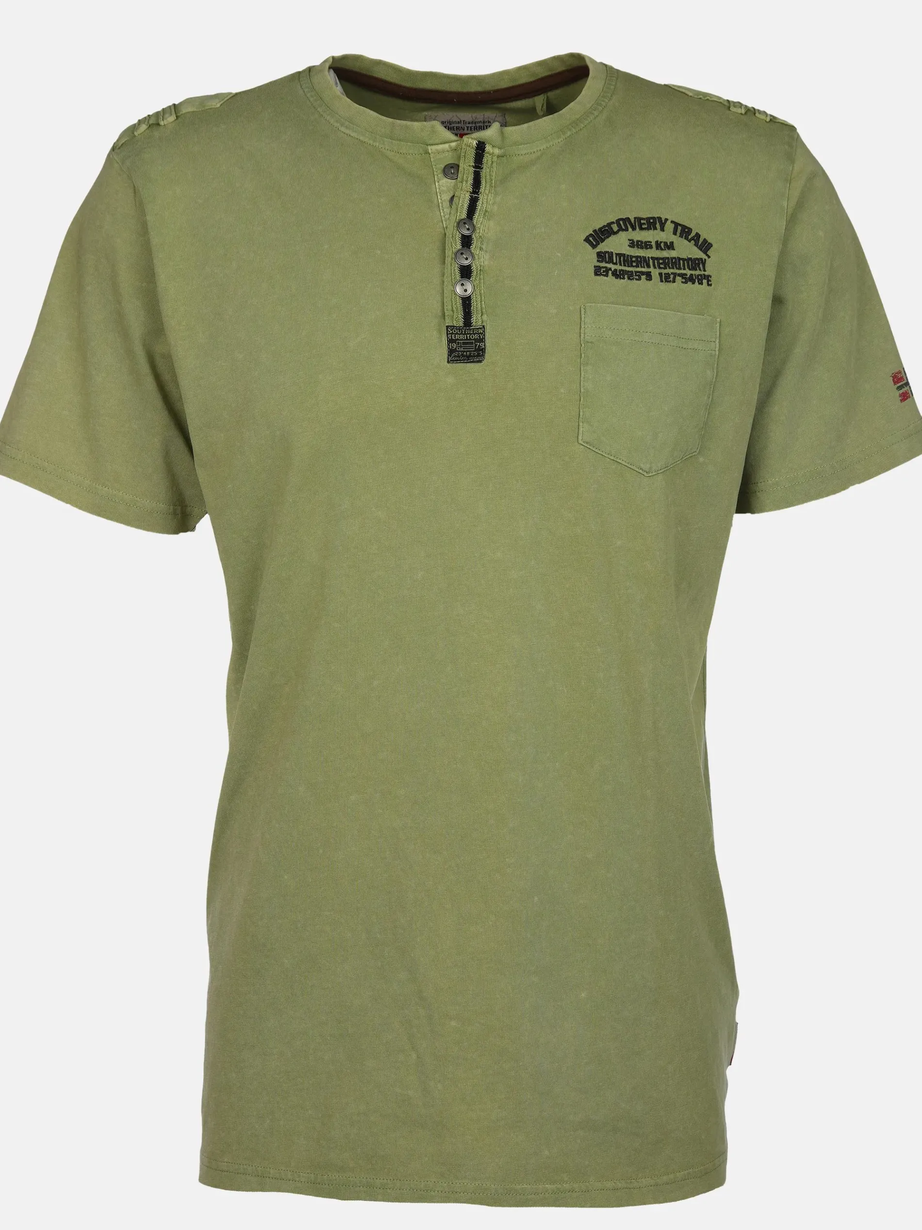 Herren Henleyshirt im Used Look