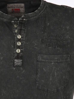 Herren Henleyshirt im Used Look