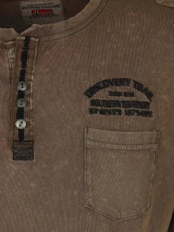 Herren Henleyshirt im Used Look