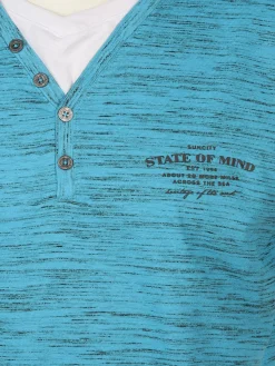 Herren Henleyshirt in 2in1 Optik