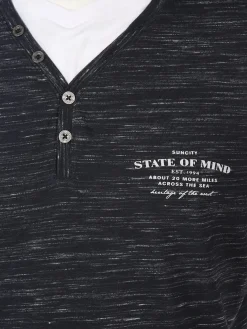 Herren Henleyshirt in 2in1 Optik